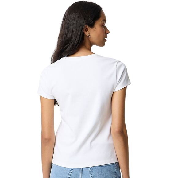NWT J.Crew White Cotton Crewneck Tee Women’s XXL 2X Fair Trade Basic - Picture 2 of 8